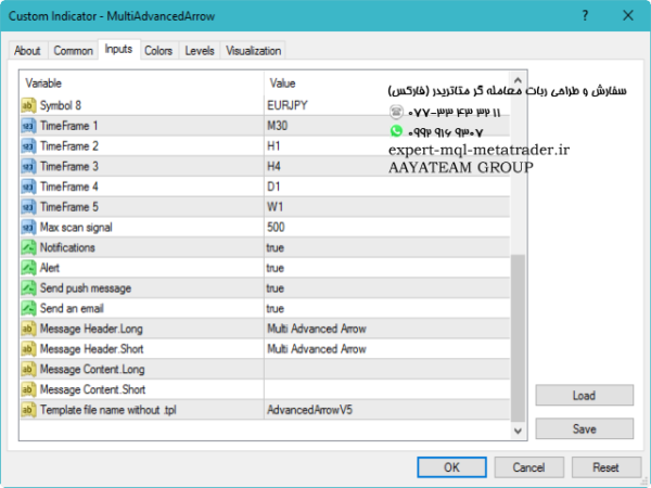ربات معامله گر خودکار و استراتژی ساز Multi Advanced Arrow متاتریدر 4 فارکس سایت mql5.com