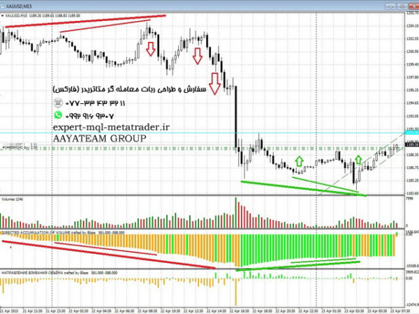 ربات معامله گر خودکار و استراتژی ساز Directed Accumulation of Volume for Scalping متاتریدر 4 فارکس سایت mql5.com