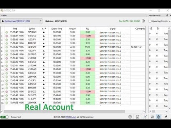 ربات معامله گر خودکار و استراتژی ساز The Serpent Rider Binary Options متاتریدر 4 فارکس سایت mql5.com