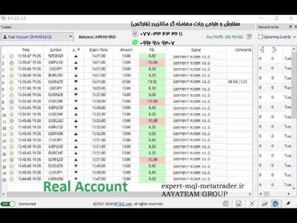 ربات معامله گر خودکار و استراتژی ساز The Serpent Rider Binary Options متاتریدر 4 فارکس سایت mql5.com